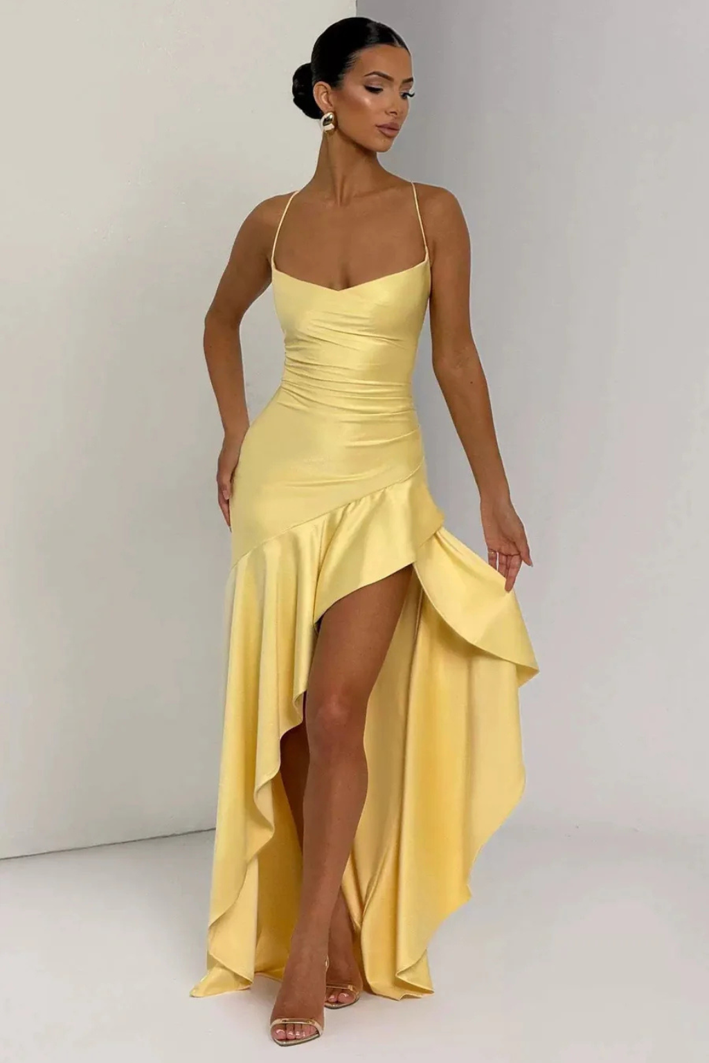 Women's Cowl Neck Satin Slip Maxi Dress – Siopie