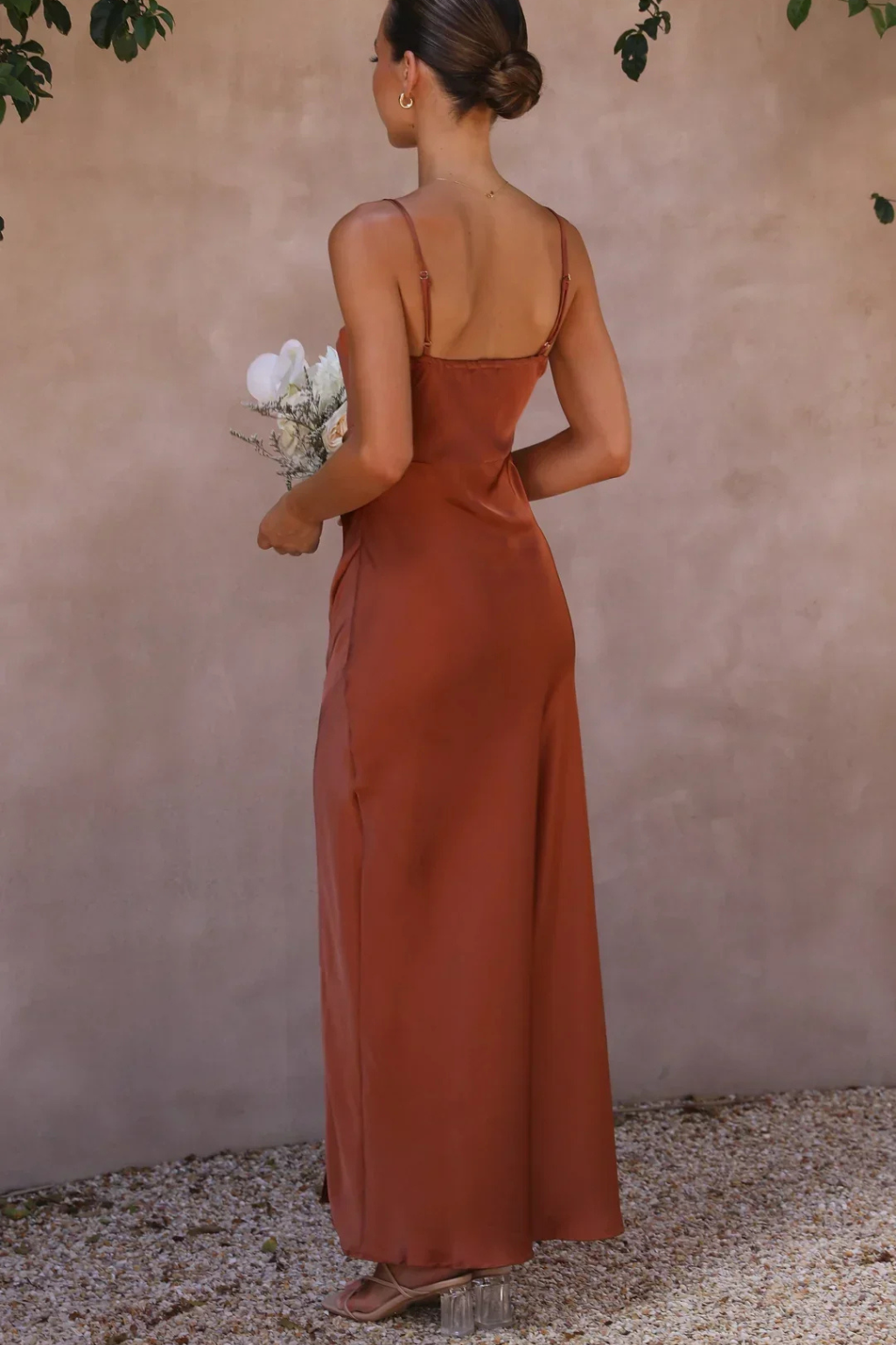 Women's Square Neck Satin Midi Dress – Siopie