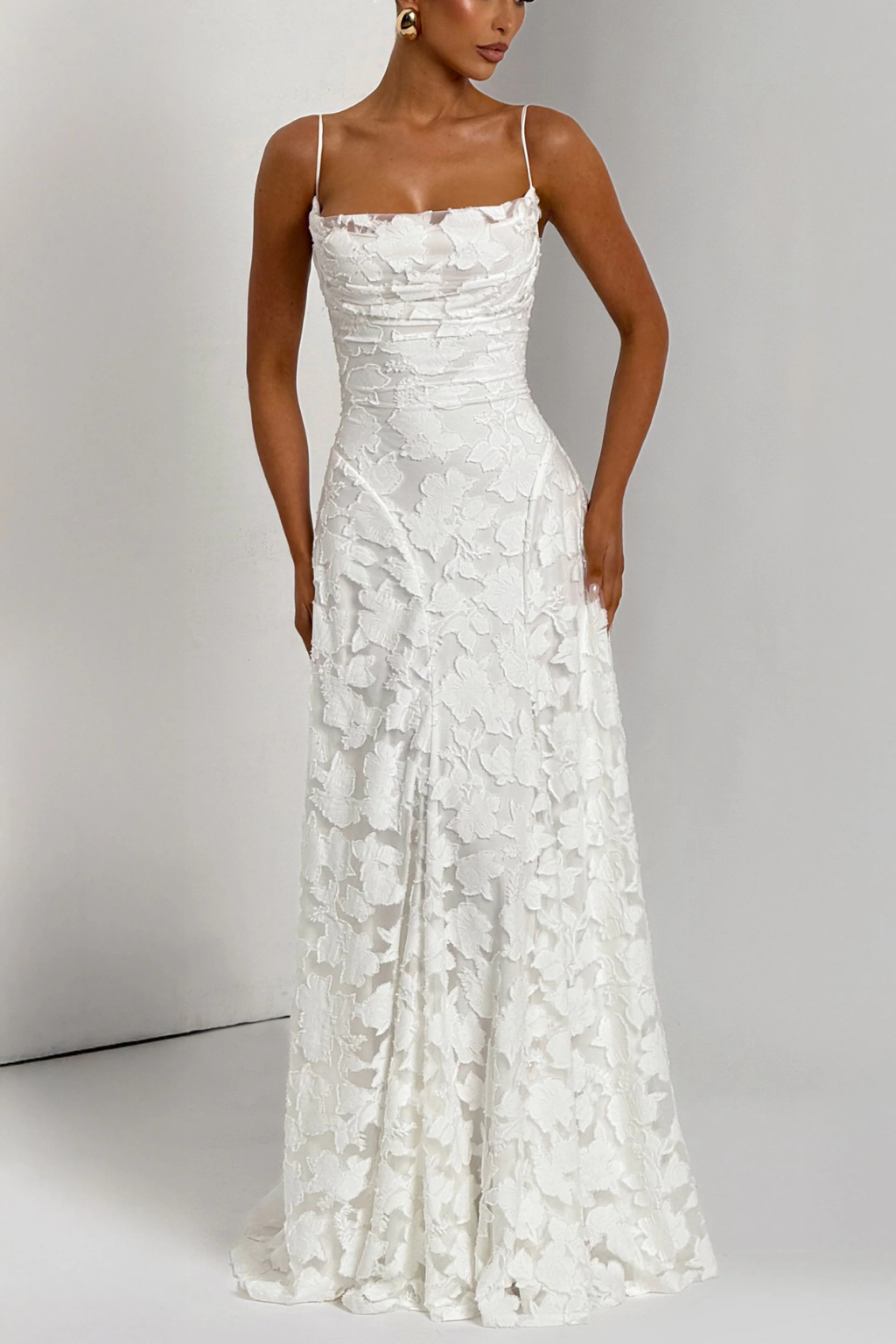 Women's Floral Brocade Cami Maxi Dress – Siopie