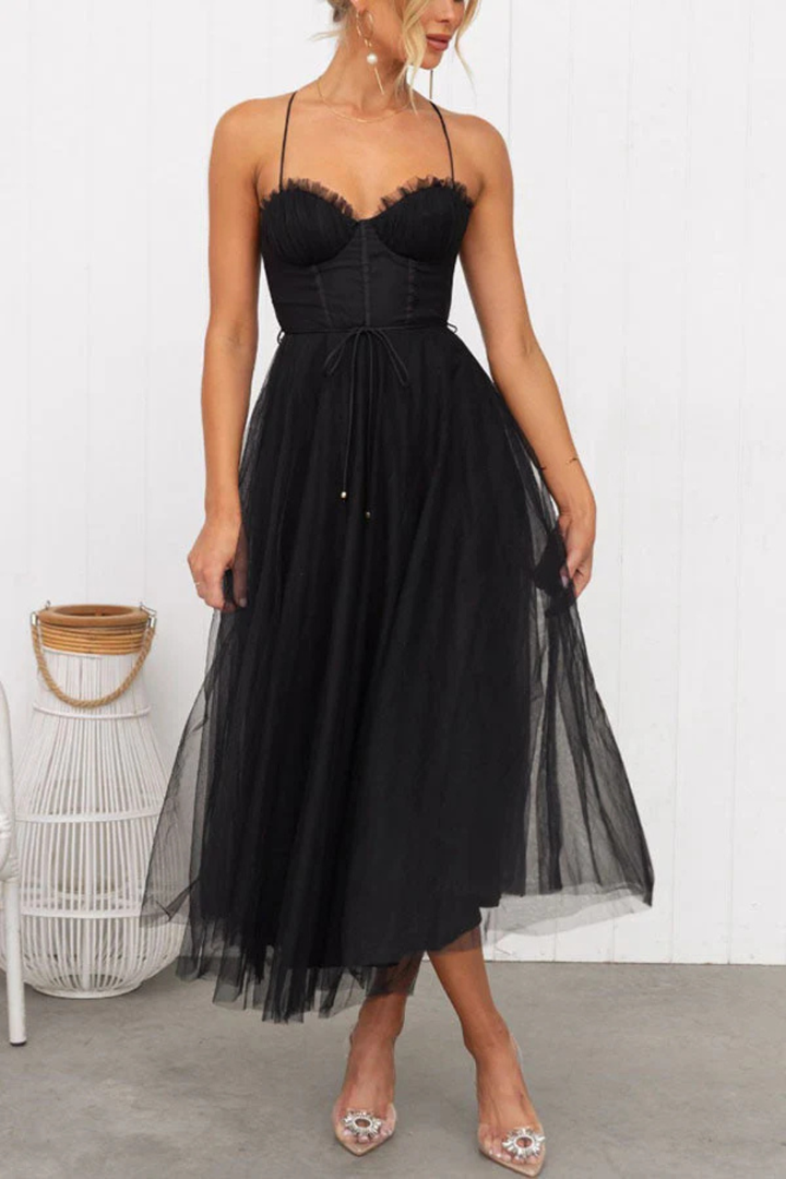 Women's Corset Tiered Midi Dress – Siopie