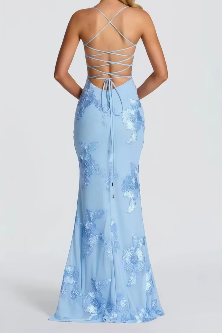 Women's Floral Embroidered Corset Maxi Dress – Siopie