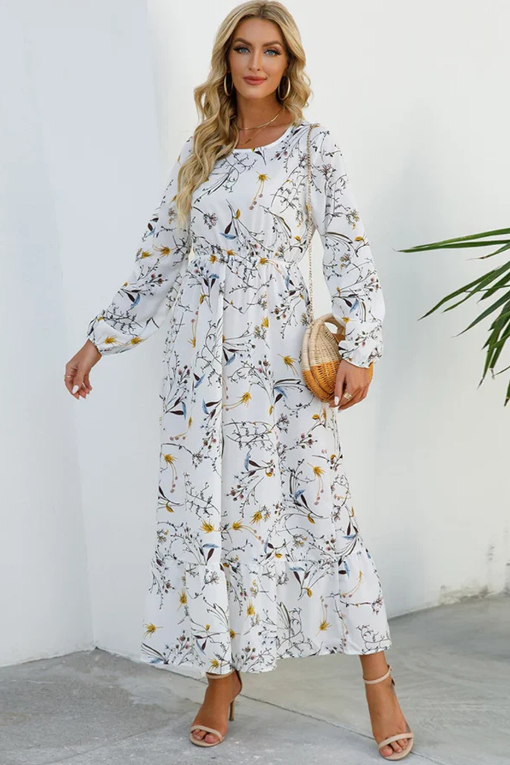 Samira | Women Floral Long Sleeve Maxi Summer Boho Midi Dress