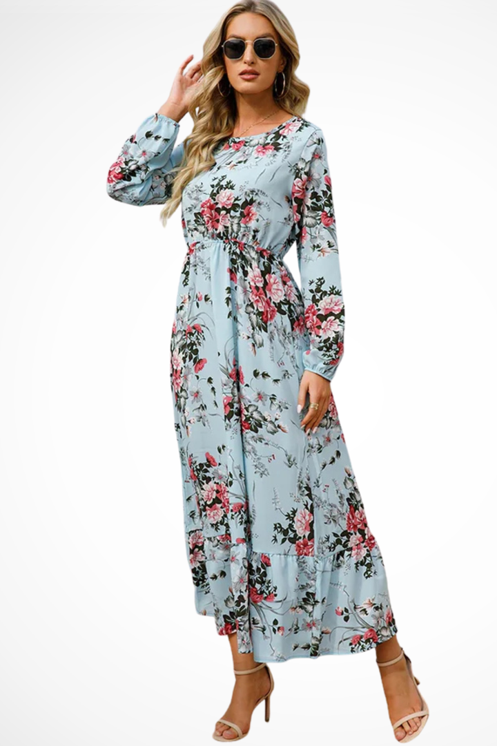 Samira | Women Floral Long Sleeve Maxi Summer Boho Midi Dress