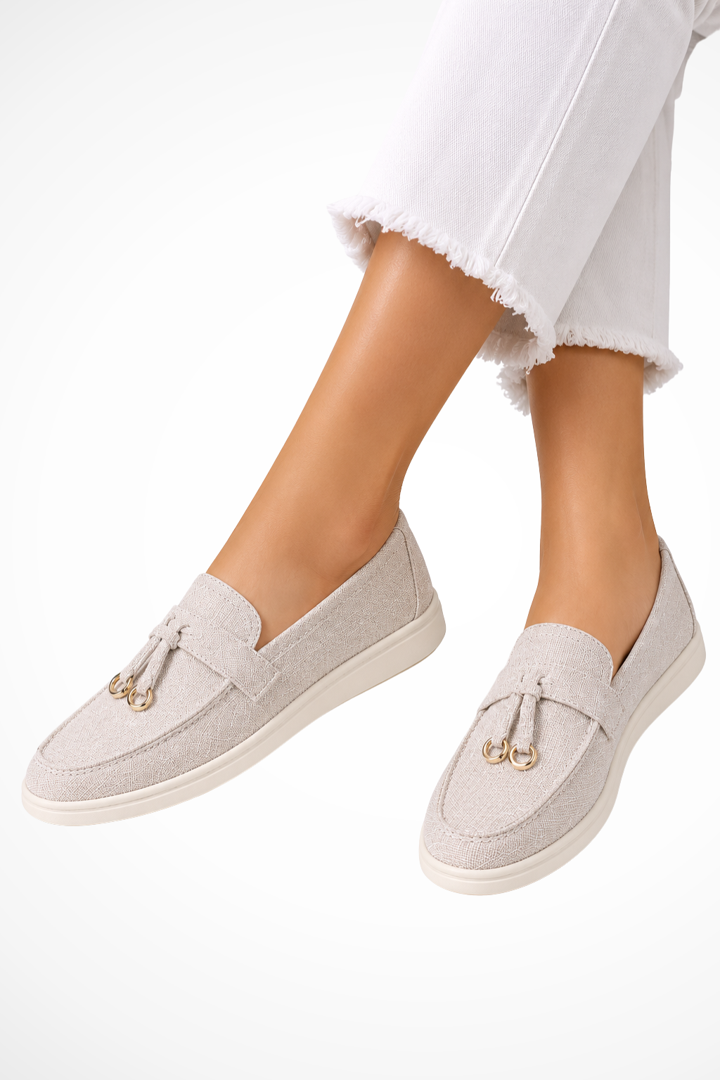 Siopie Suede Old Money Orthopaedic Loafers in Beige