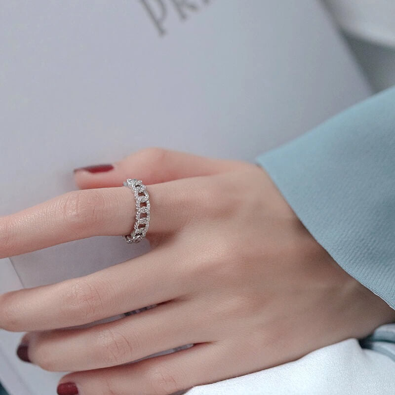 Liora Chain Ring – Adjustable 14K Gold & Sterling Silver
