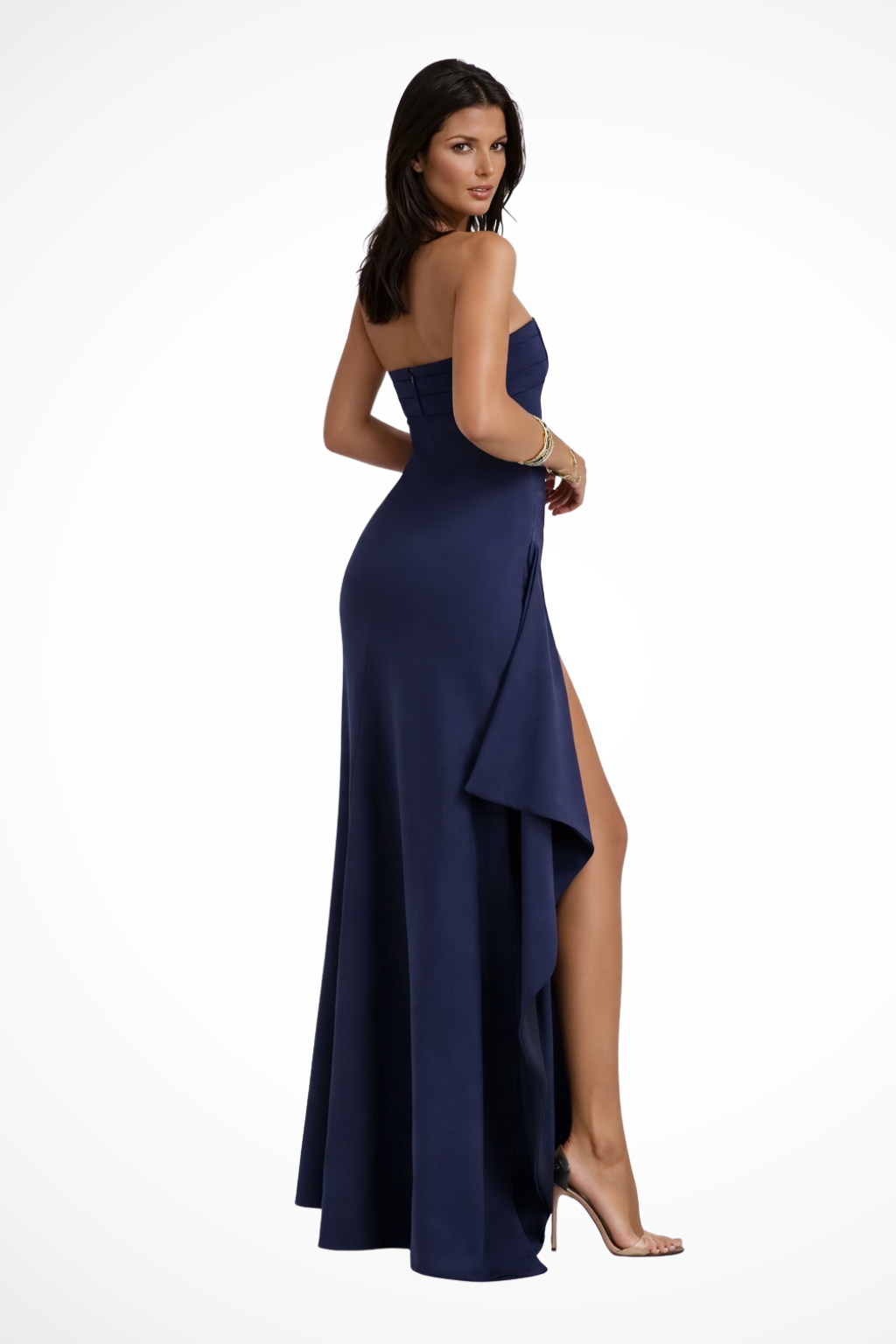 Siopie Women's Strapless Side Slit Maxi Dress