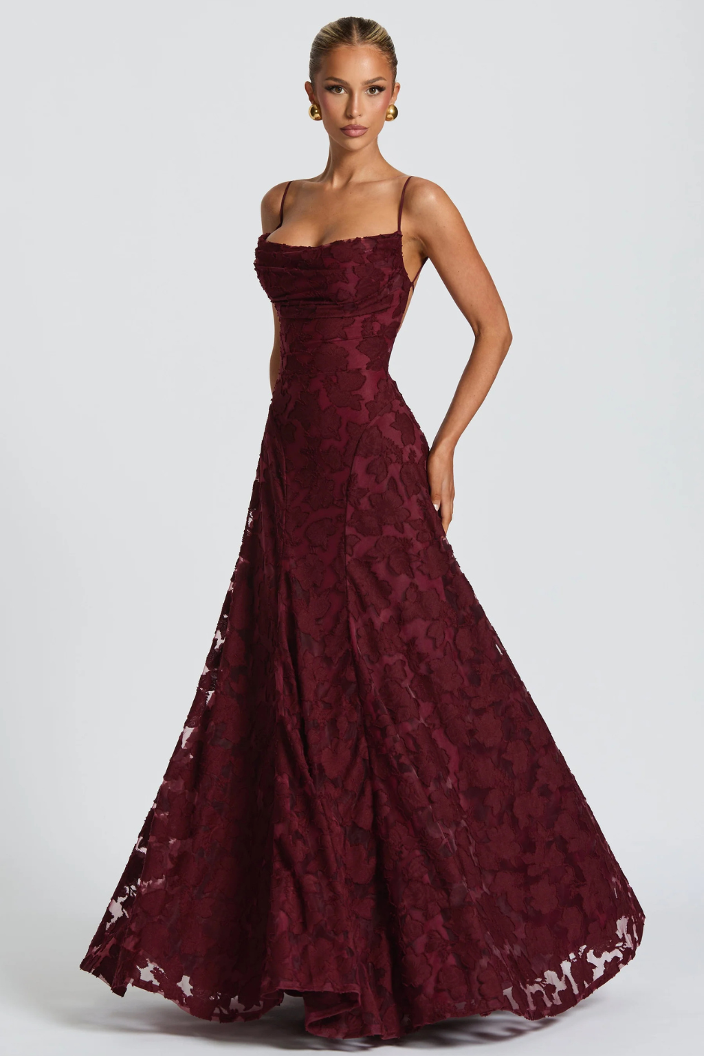 Women's Floral Brocade Cami Maxi Dress – Siopie