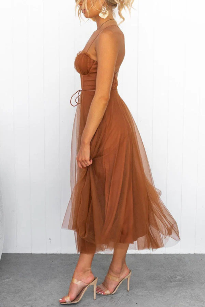Women's Corset Tiered Midi Dress – Siopie