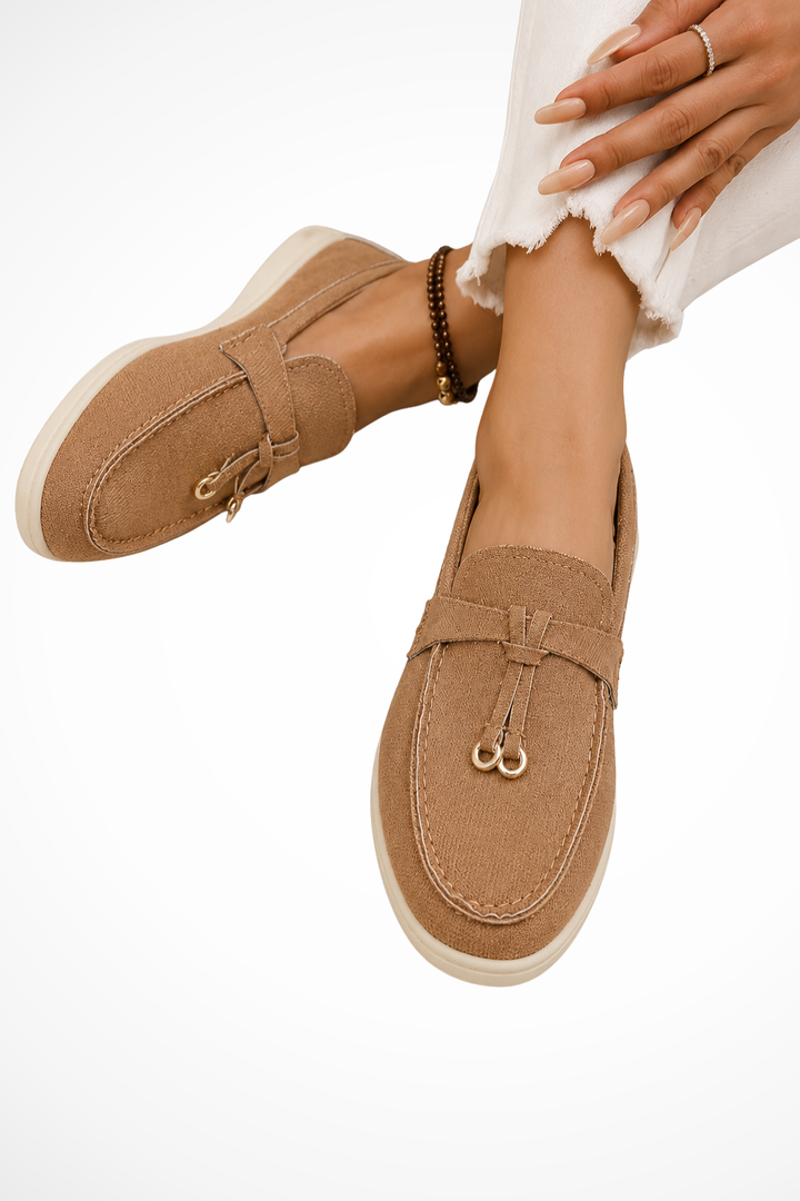 Siopie Suede Old Money Orthopaedic Loafers in Brown