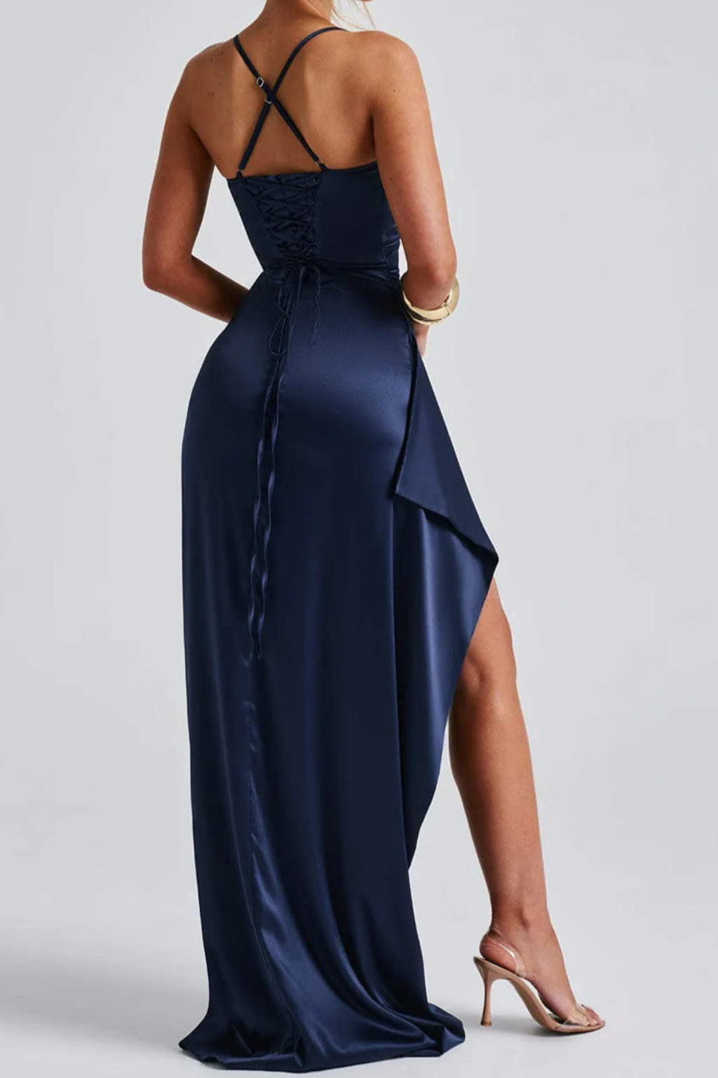 Spaghetti Strap Ruched Maxi Dress – Siopie