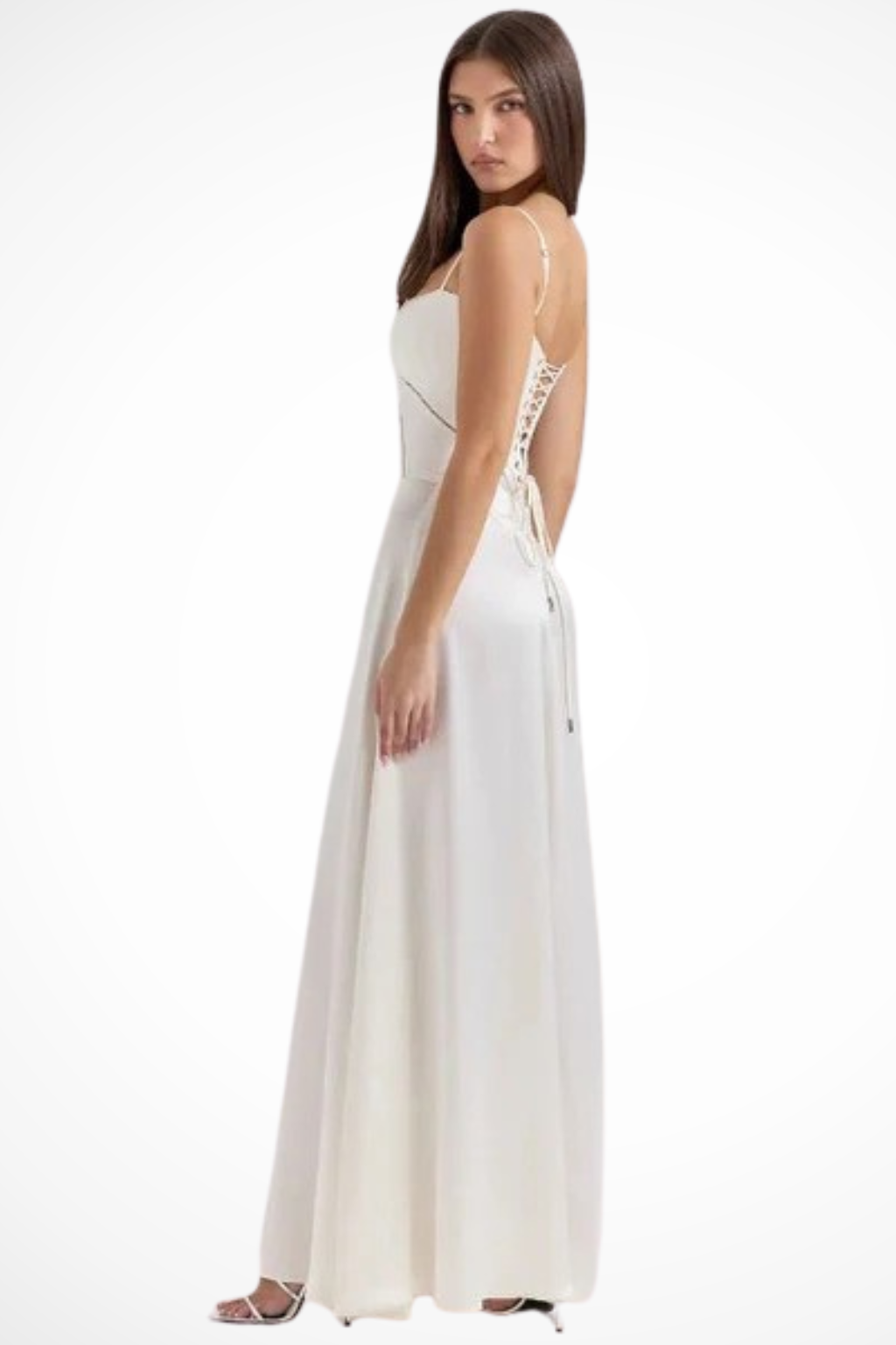 Siopie Women's Satin Corset Maxi Dress