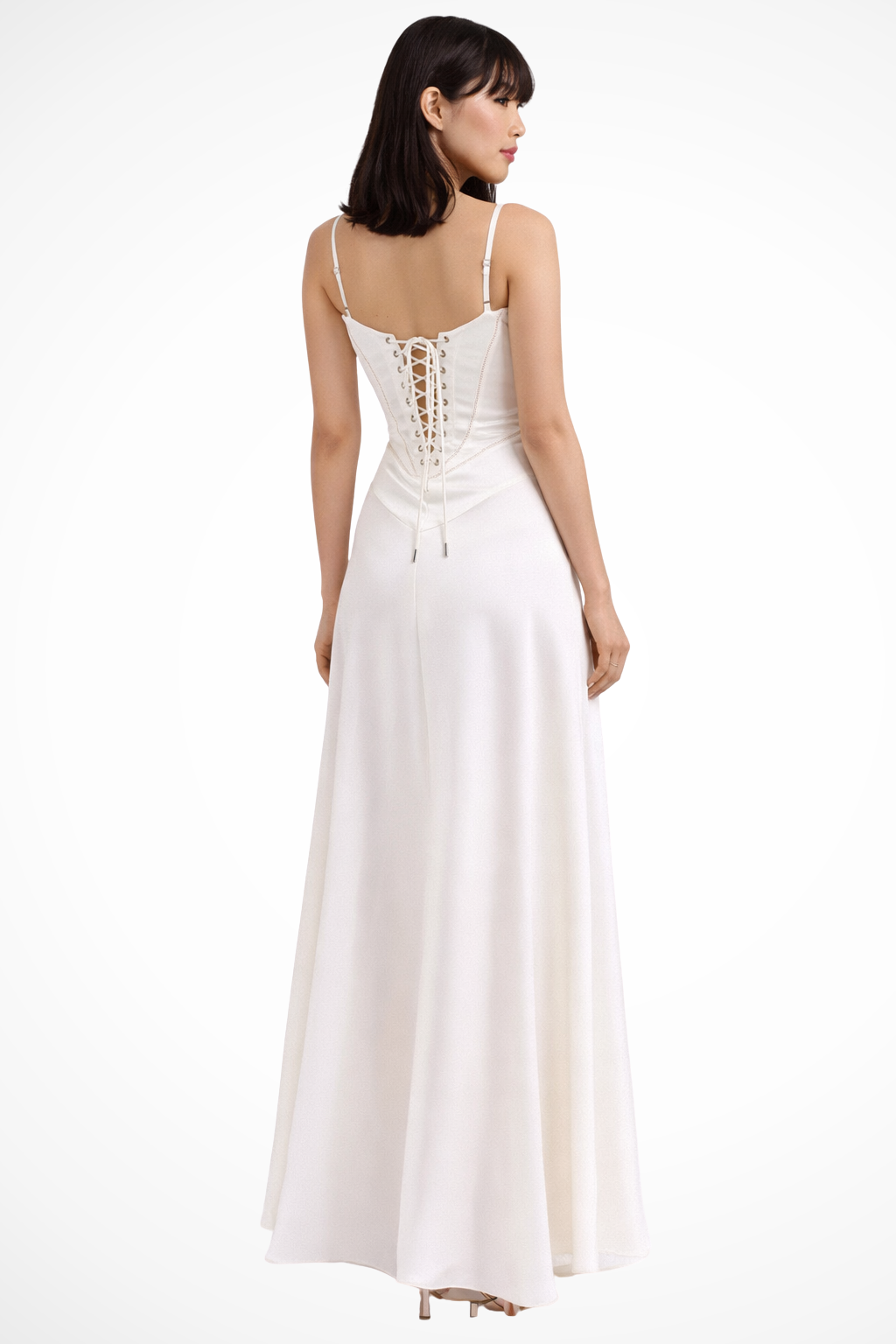 Siopie Women's Satin Corset Maxi Dress