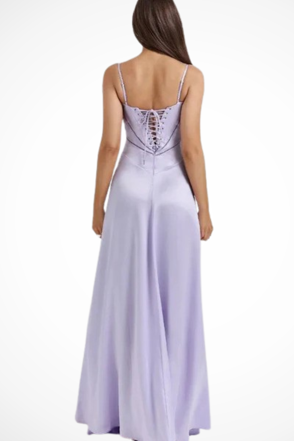 Siopie Women's Satin Corset Maxi Dress