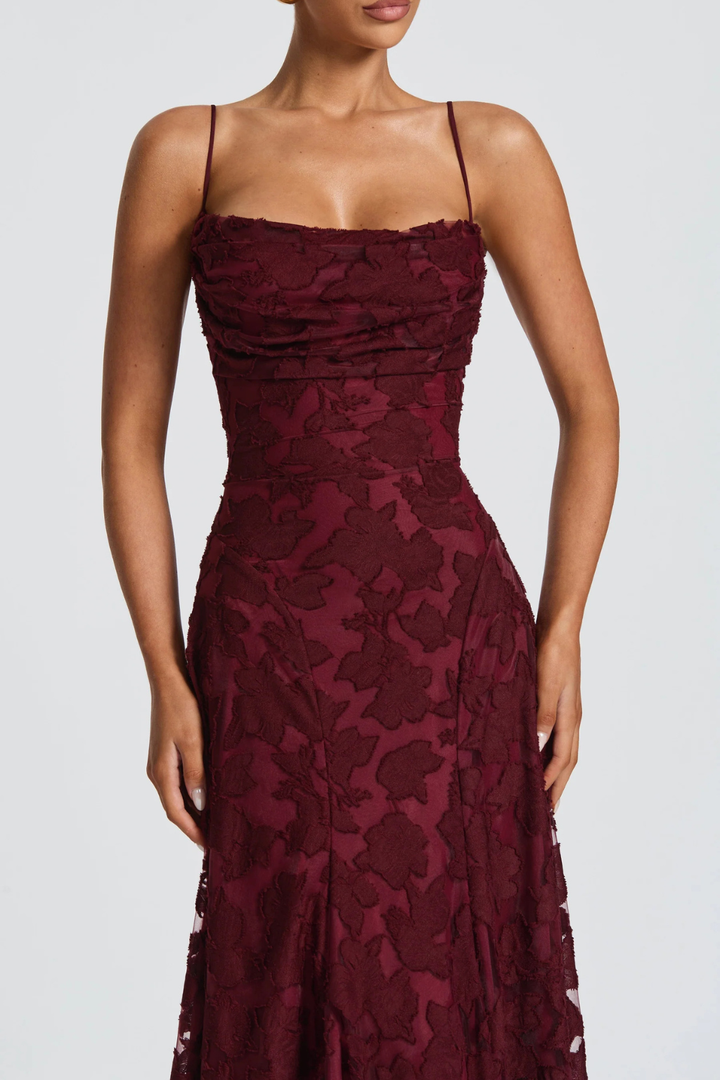 Women's Floral Brocade Cami Maxi Dress – Siopie