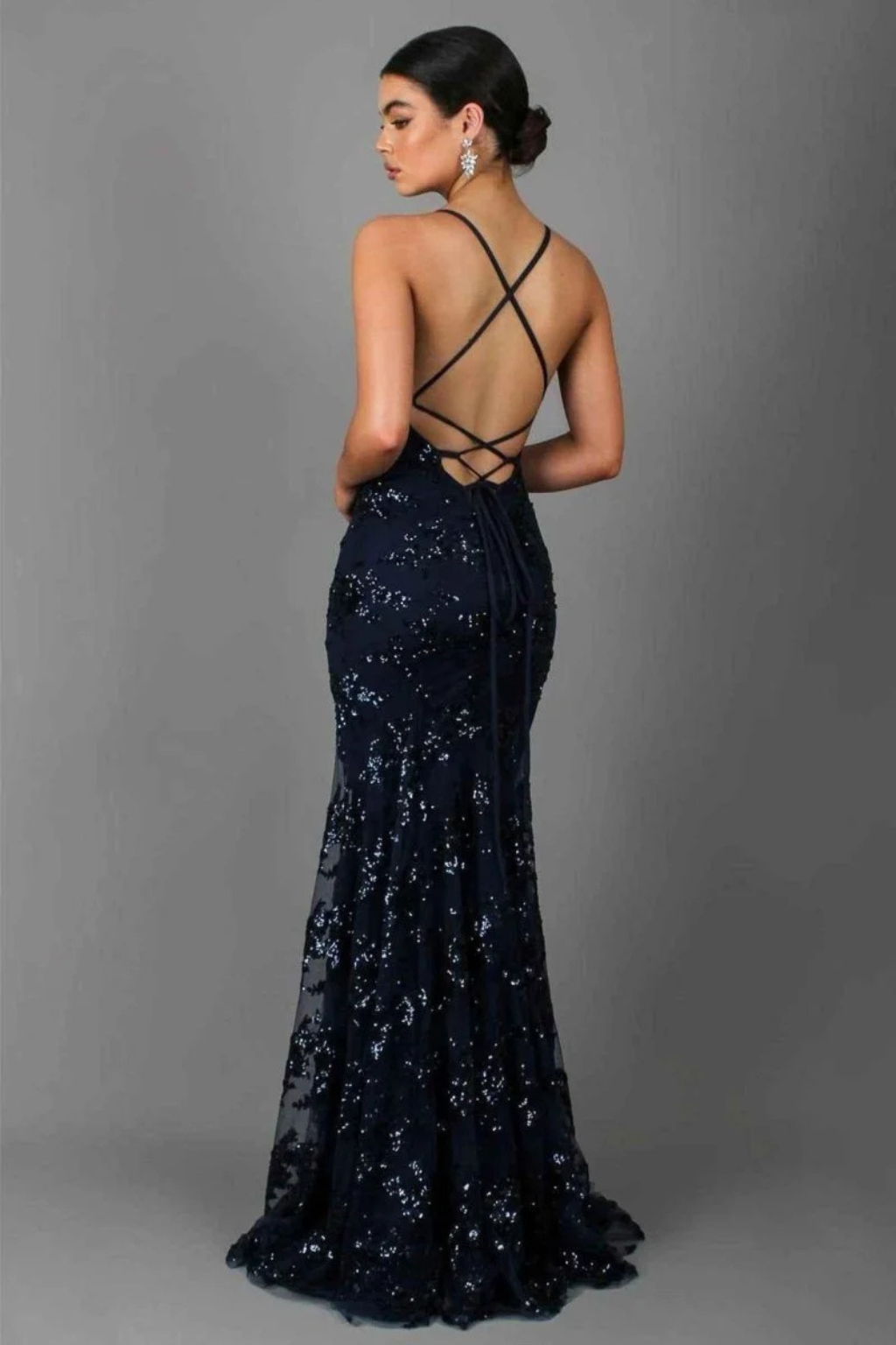 Women's V-Neck Sequin Maxi Dress – Siopie