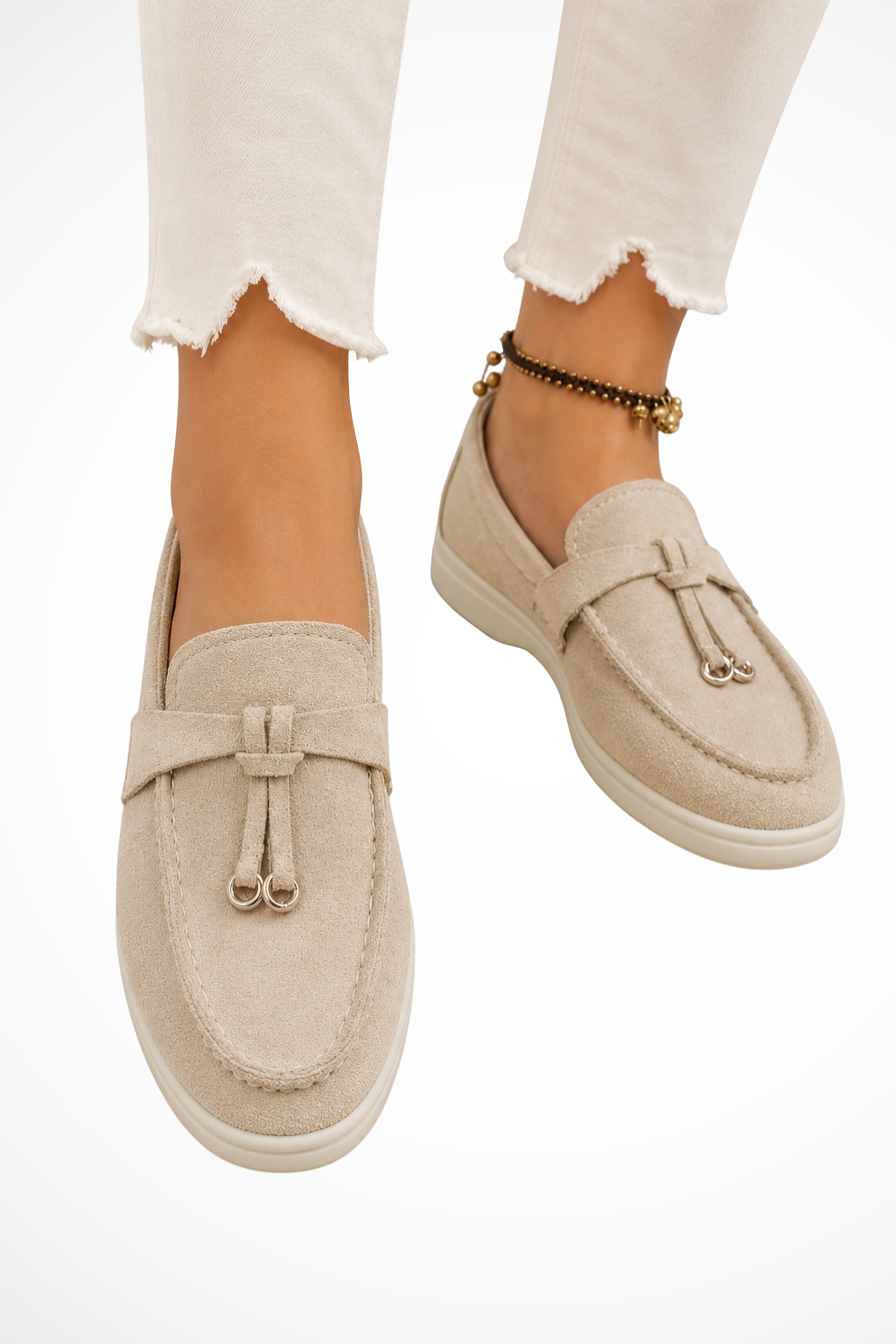 Siopie Suede Old Money Orthopaedic Loafers in Khaki
