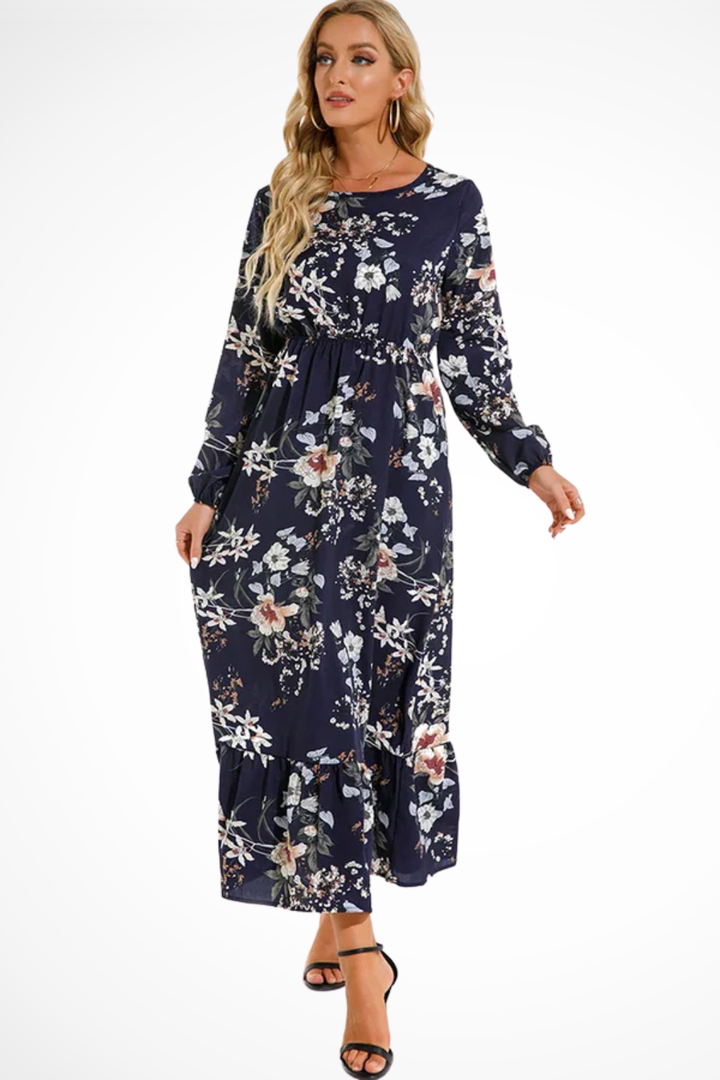 Samira | Women Floral Long Sleeve Maxi Summer Boho Midi Dress