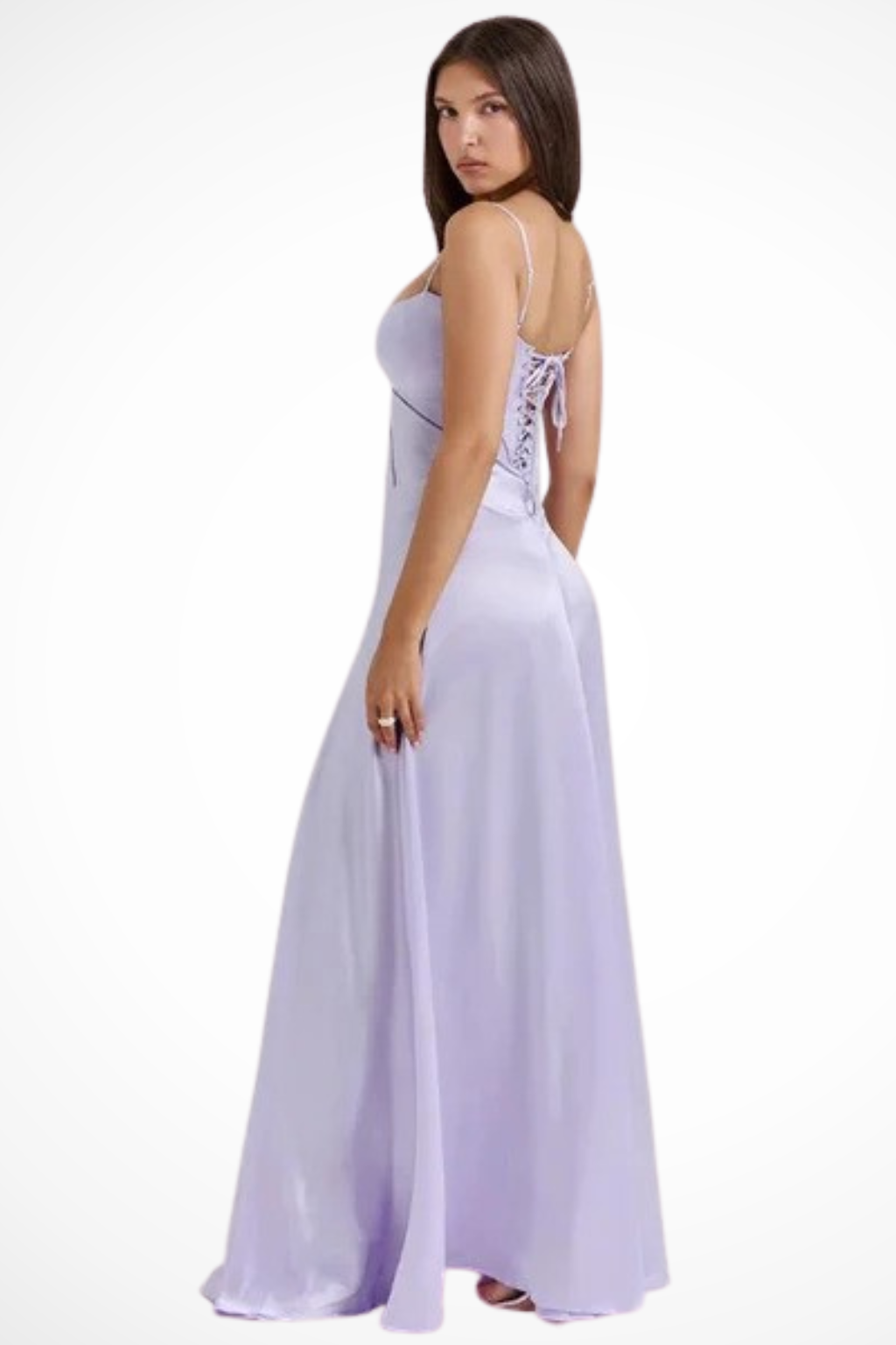 Siopie Women's Satin Corset Maxi Dress