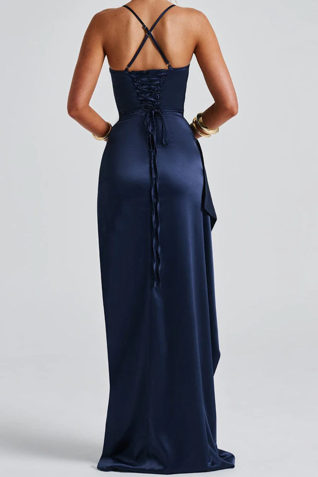 Spaghetti Strap Ruched Maxi Dress – Siopie