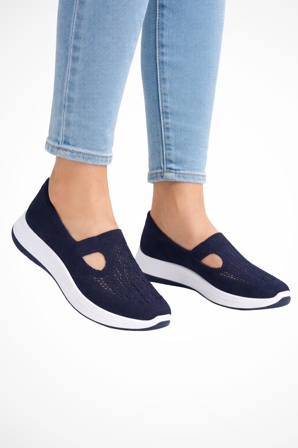 Siopie Women's Slip On Casual Trainers in Navy Blue