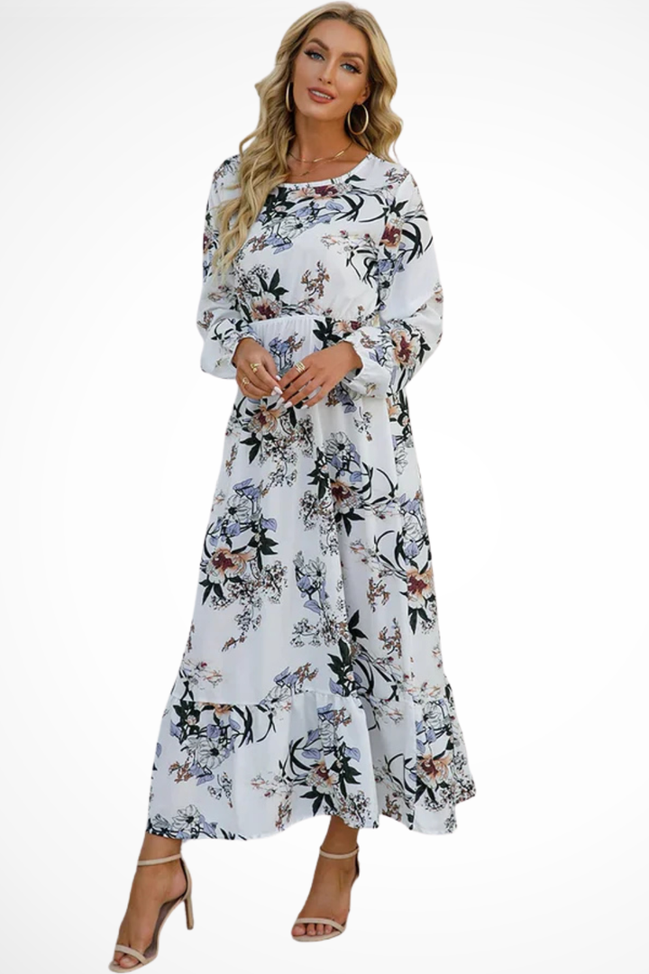 Samira | Women Floral Long Sleeve Maxi Summer Boho Midi Dress