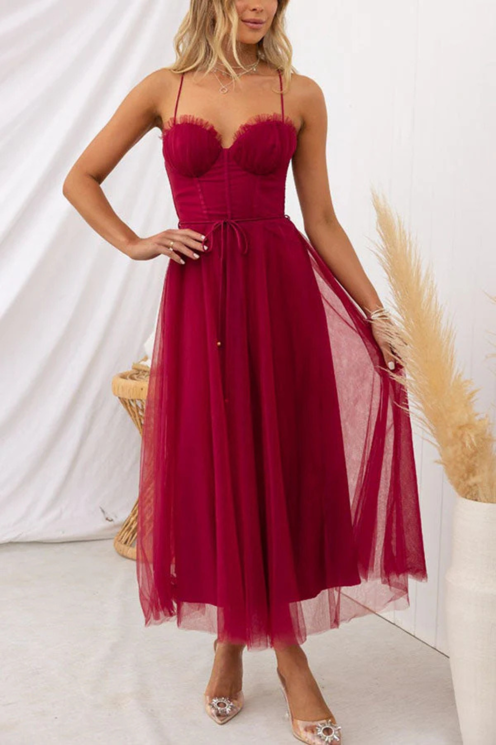 Women's Corset Tiered Midi Dress – Siopie