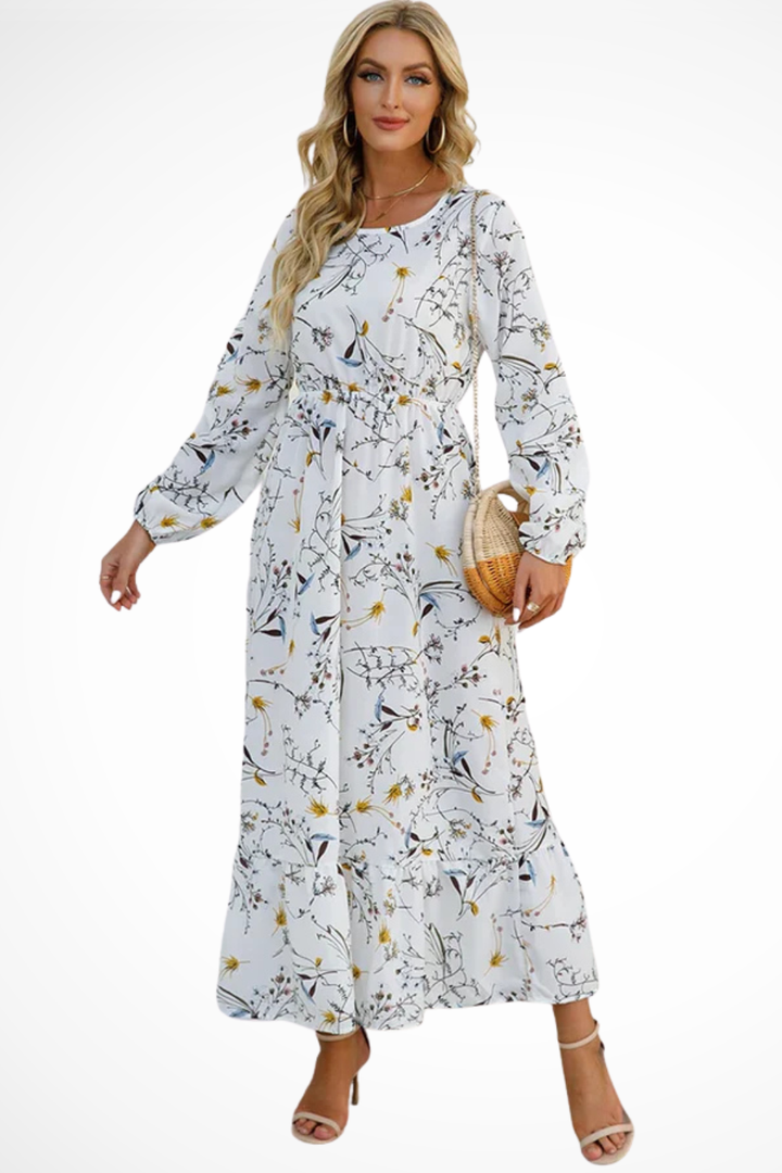 Samira | Women Floral Long Sleeve Maxi Summer Boho Midi Dress