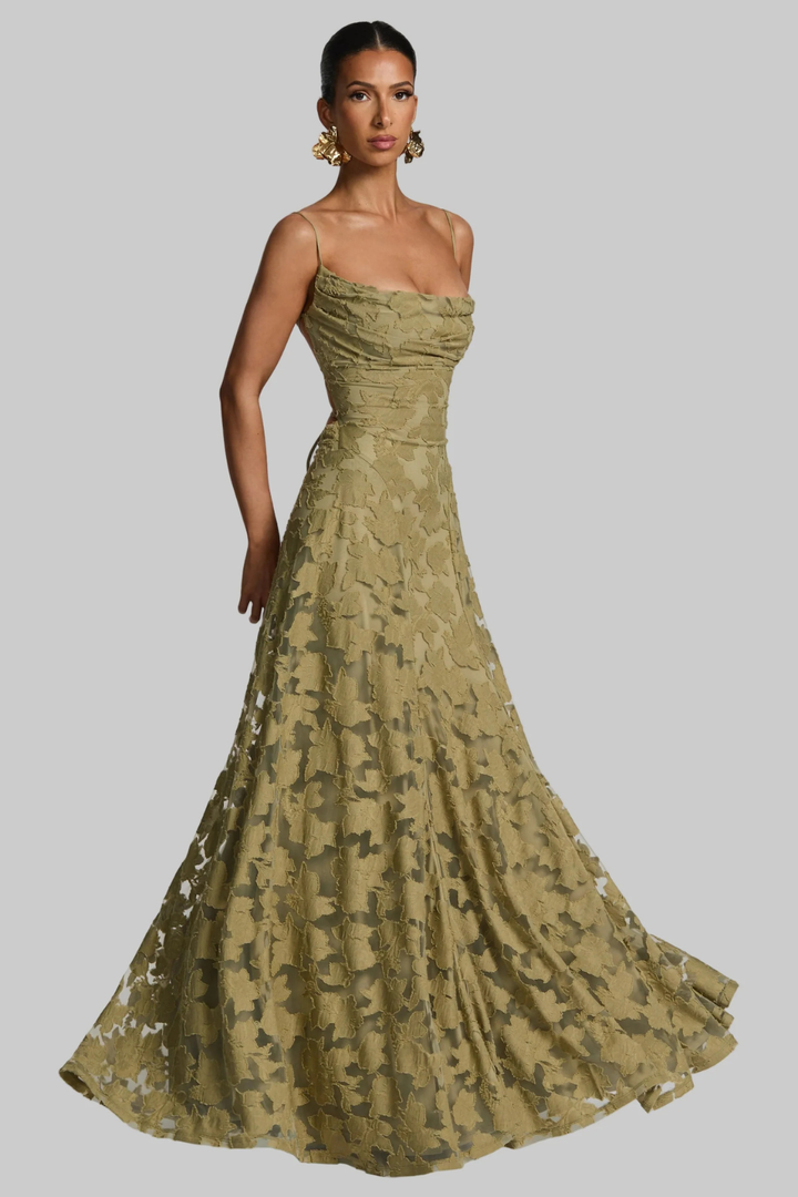 Women's Floral Brocade Cami Maxi Dress – Siopie
