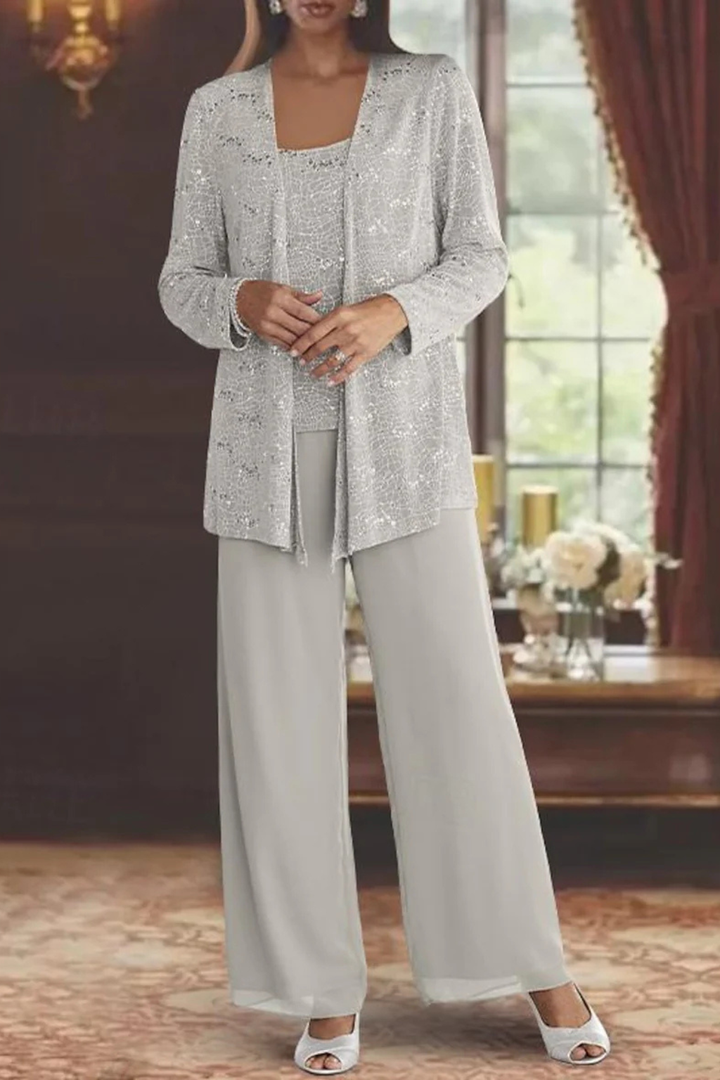 Sequin Lace Three-Piece Trouser Suit – Siopie