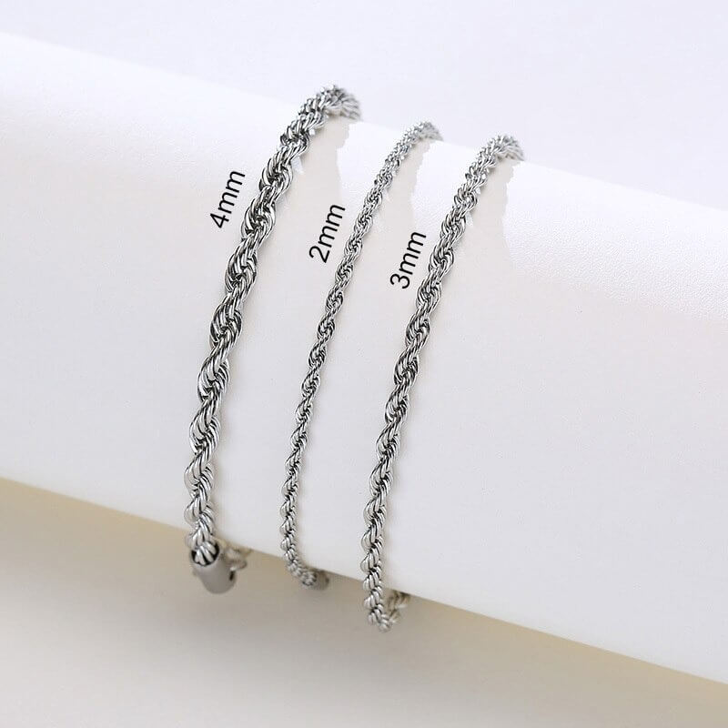 Liora Twisted Rope Bracelet – Minimalist Gold & Silver 2-4mm