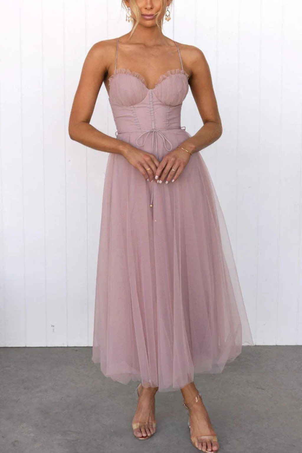 Women's Corset Tiered Midi Dress – Siopie