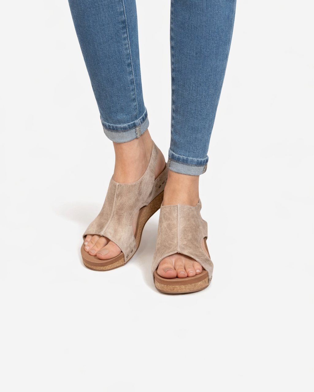 Cutout Platform Wedge Sandals Peep Toe