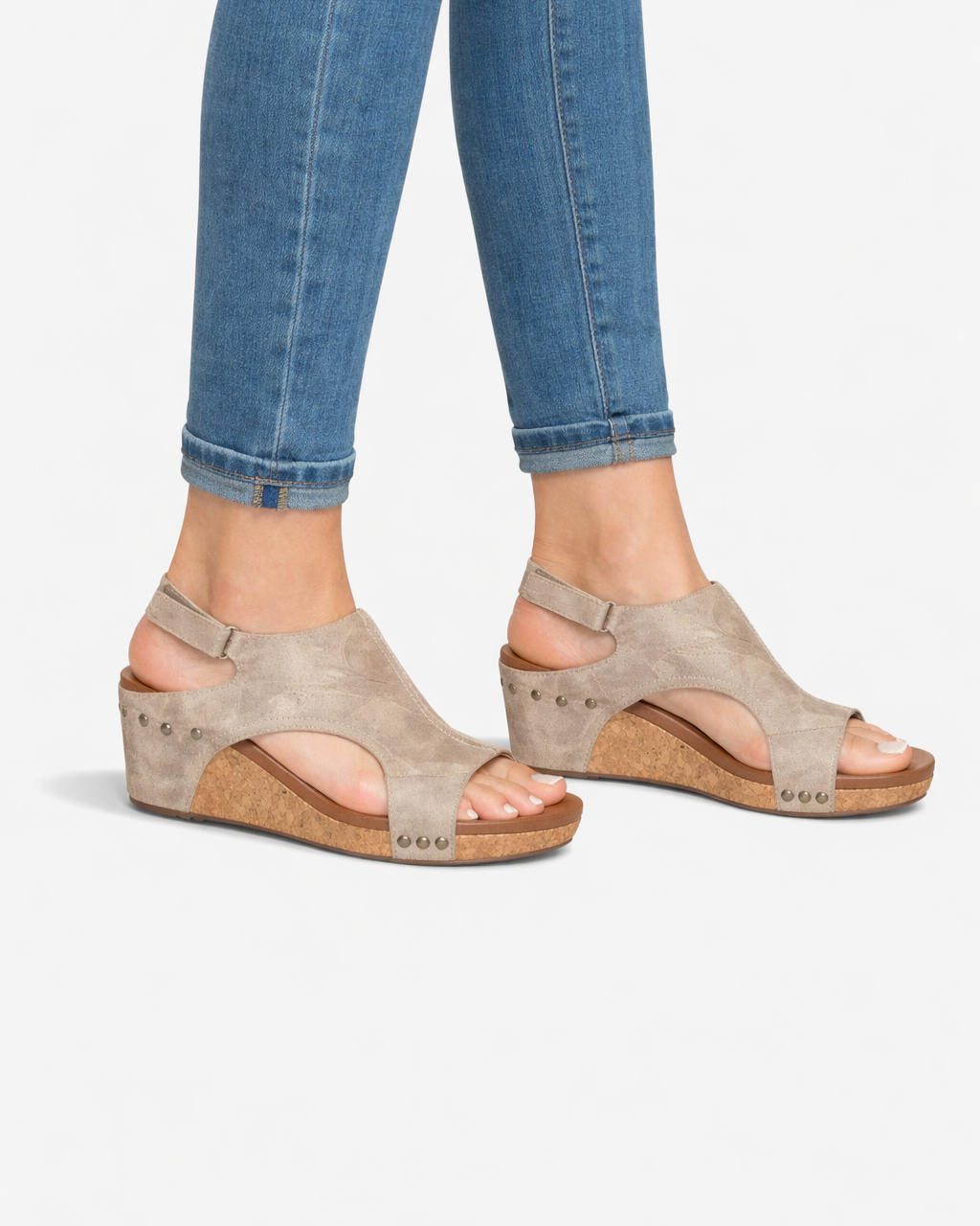 Cutout Platform Wedge Sandals Peep Toe