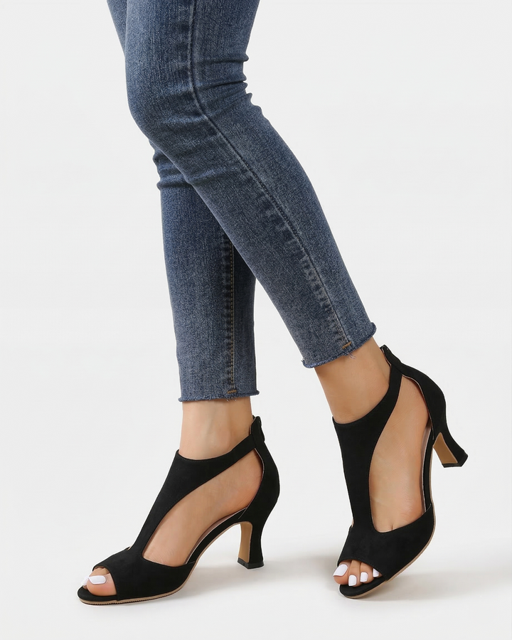 Peep Toe Heel Sandals Women Cutout Design