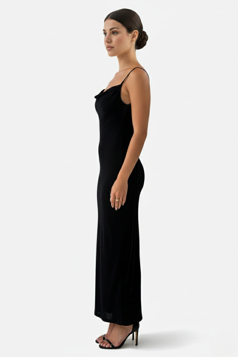 Spaghetti Strap Backless Maxi Dress Long Tie Back