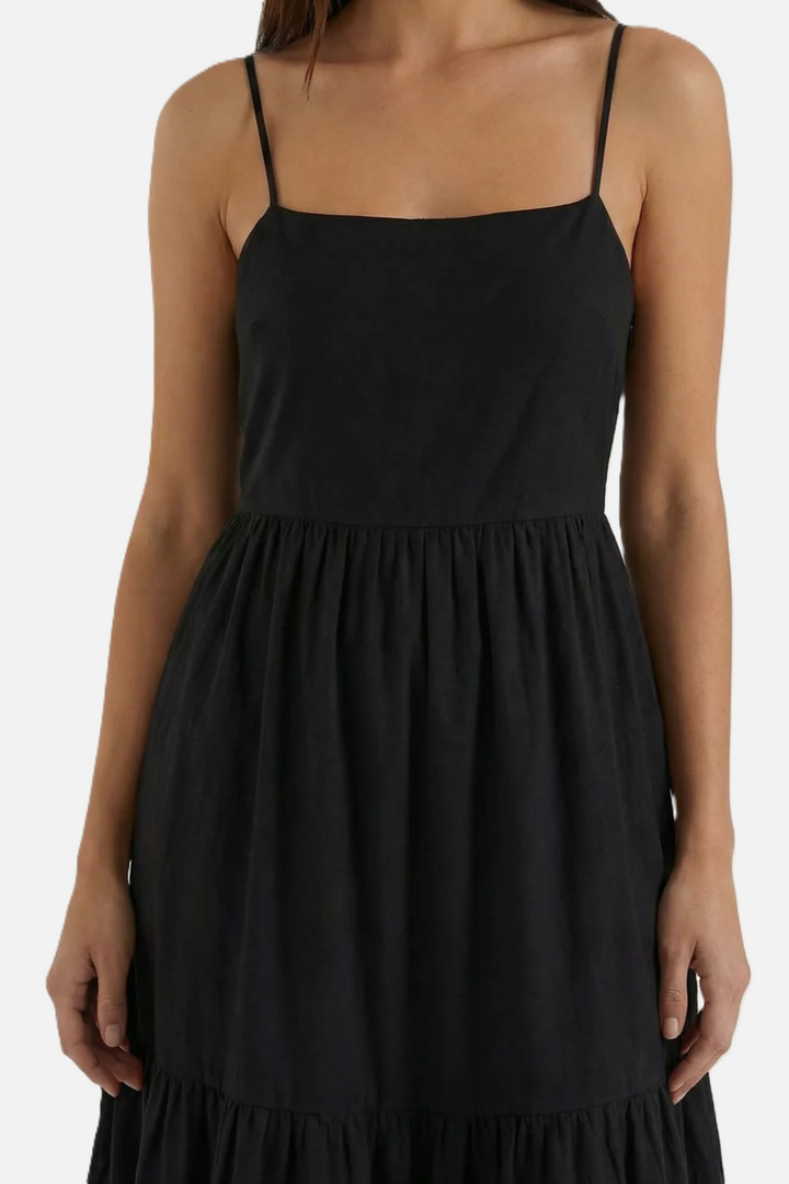 Tiered Open Back Maxi Dress with Spaghetti Straps