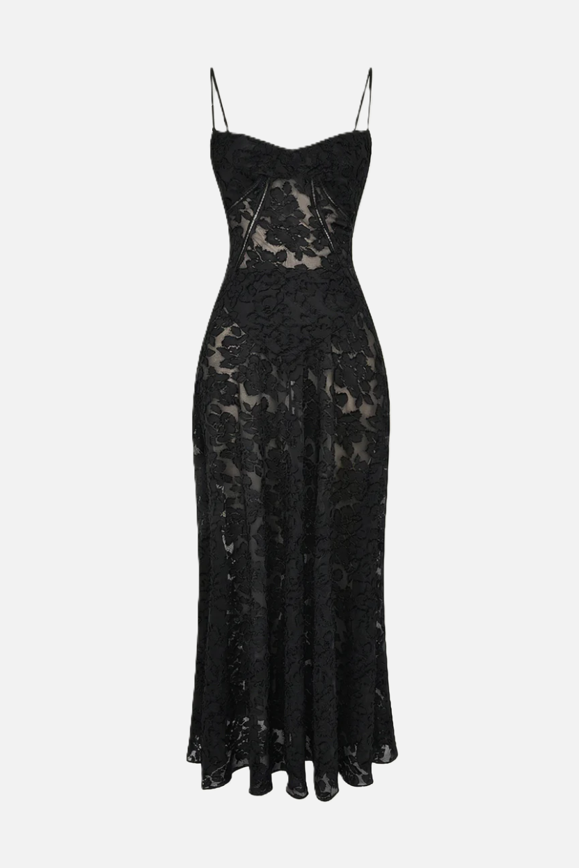 Floral Slip Maxi Dress with Lace-Up Back