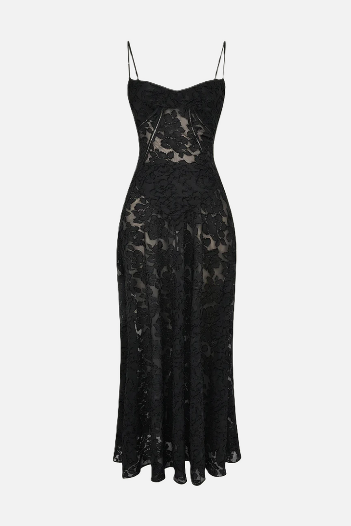 Floral Slip Maxi Dress with Lace-Up Back