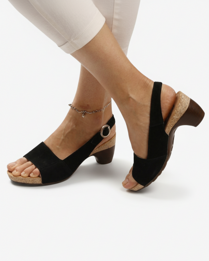 Kitten Heel Sandals Women Casual Slingback Open Toe