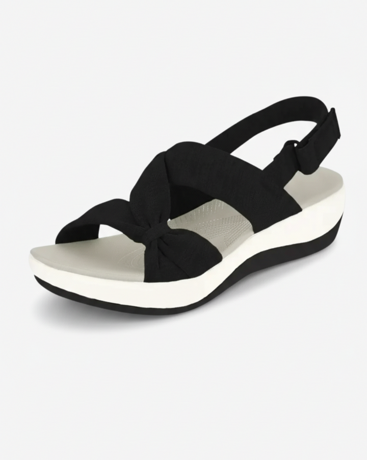 Wedge Sandals Bow Detail Adjustable Strap Open Toe