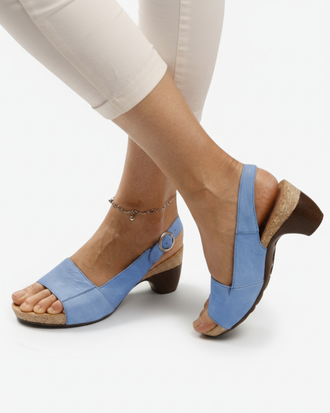Kitten Heel Sandals Women Casual Slingback Open Toe