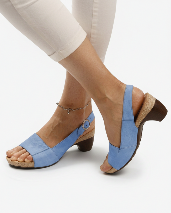 Kitten Heel Sandals Women Casual Slingback Open Toe