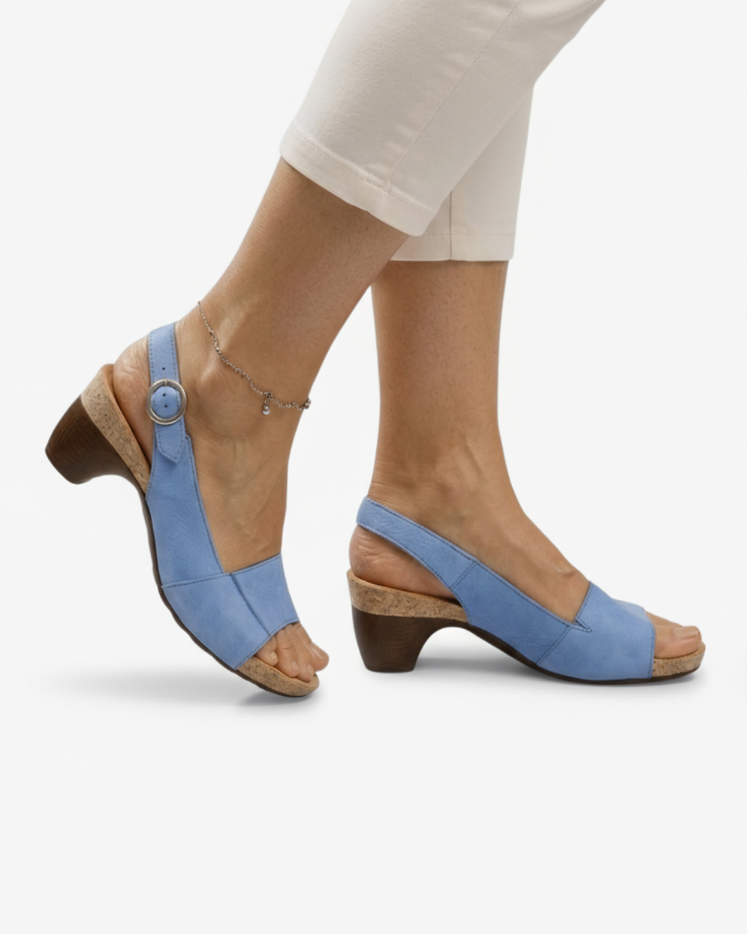 Kitten Heel Sandals Women Casual Slingback Open Toe