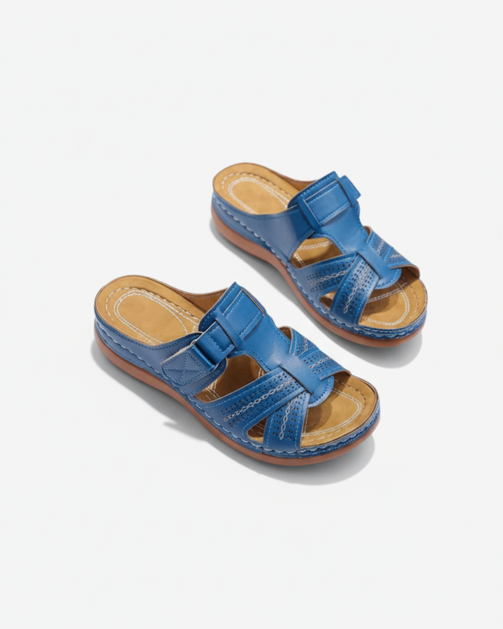 Slide Sandals Cutout Upper Buckle Strap Open Toe