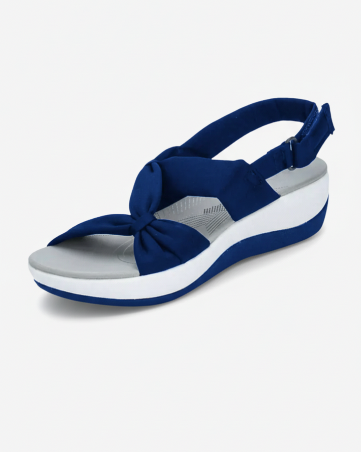 Wedge Sandals Bow Detail Adjustable Strap Open Toe