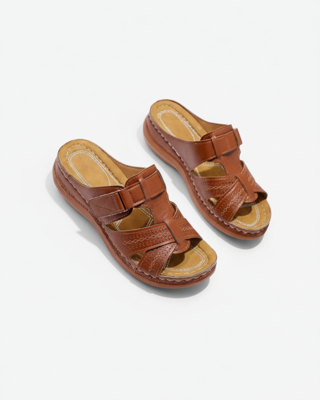 Slide Sandals Cutout Upper Buckle Strap Open Toe
