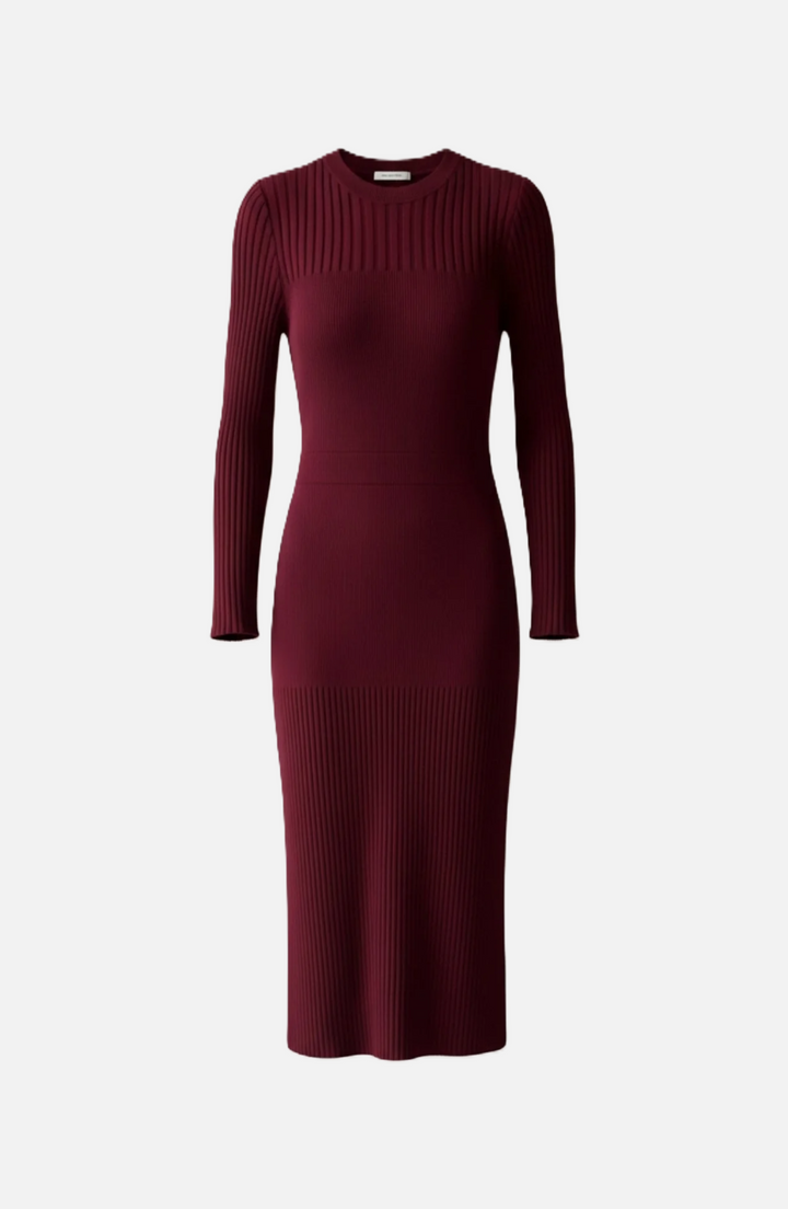 Bodycon Sweater Midi Dress Ribbed Knit Long Sleeve Crew Neck