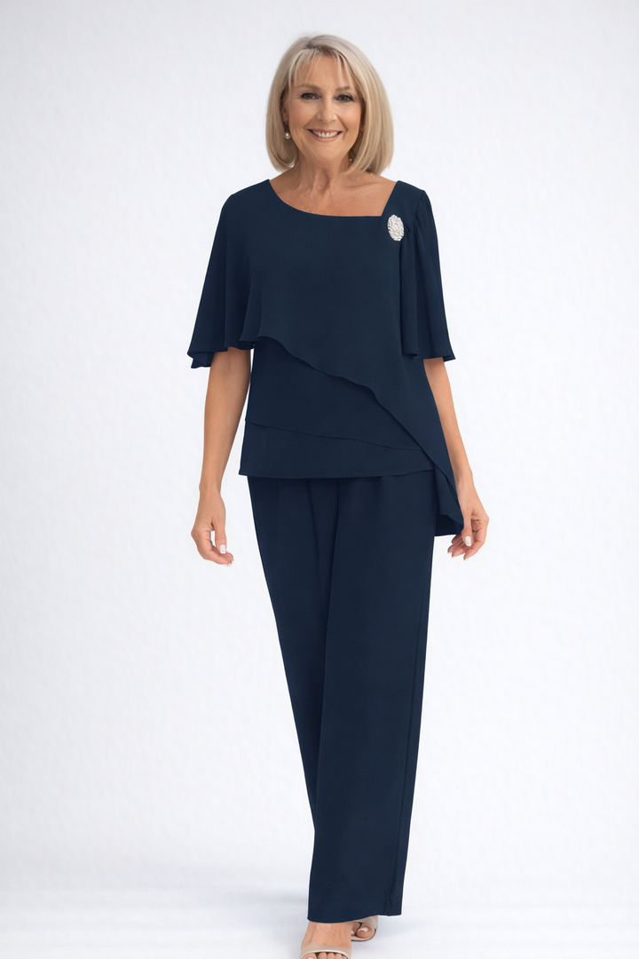 Navy Blue Women's Formal Co-Ord Skirt Set – Siopie