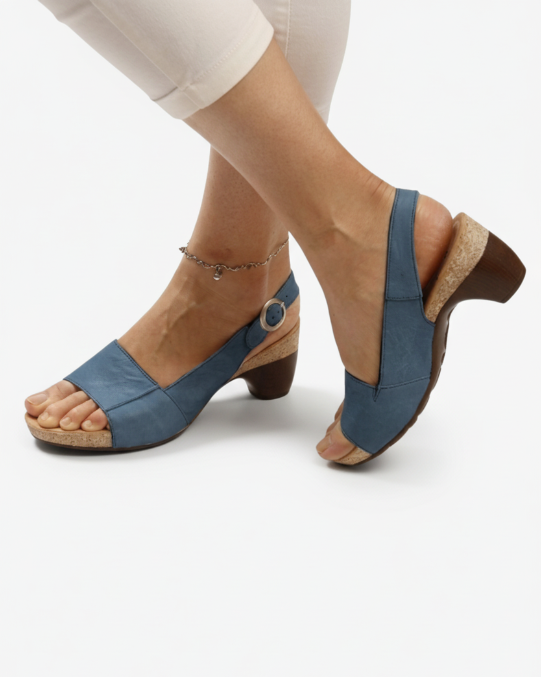 Kitten Heel Sandals Women Casual Slingback Open Toe