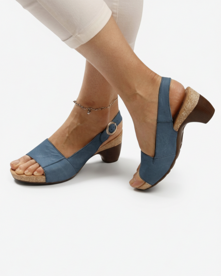 Kitten Heel Sandals Women Casual Slingback Open Toe
